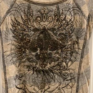 Buckle Fleur-de-lis Striped Top